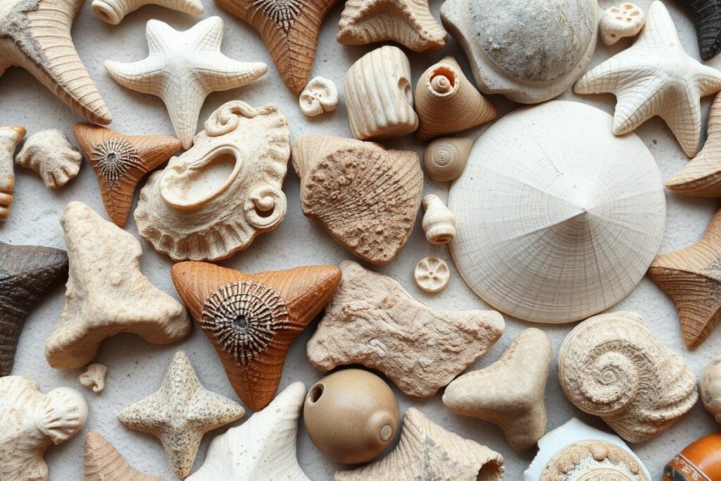 Marine fossils found at Aurora Fossil Museum while rockhounding in North Carolina